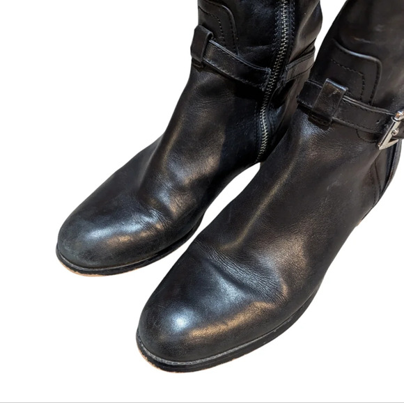 Coach Micha Riding Boot Black Leather Zip Buckle Size 8 Equestrian - Picture 2 of 11